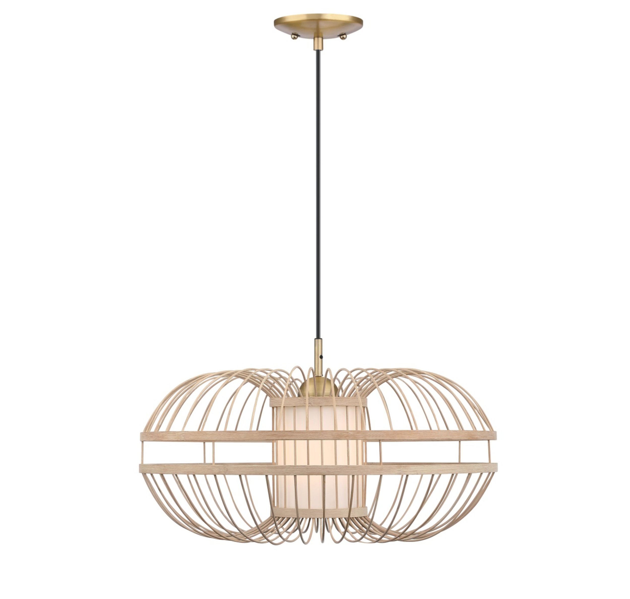 Lampa wisząca Tulcea bambus / mosiądz