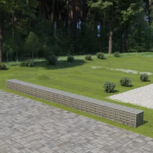 vidaXL Ściana gabionowa z pokrywami, galwanizowana stal, 900x50x50 cm - Ogrodzenia - miniaturka - grafika 1