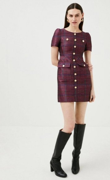 KAREN MILLEN SUKIENKA KOKTAJLOWA RÓŻOWA MINI 40 2AXE2_A* T5A