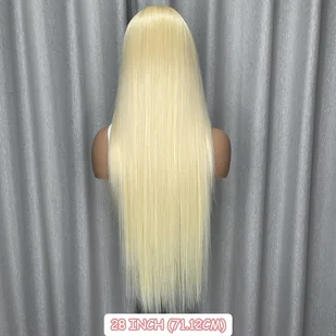 TEMU 1 Dziewczęca podstawa prosta blond włosy z koronką z przodu, 13x4 przezroczysta koronka, 200% gęstość, wysokiej jakości włosy ludzkie Remy, - Pozostałe akcesoria fryzjerskie - miniaturka - grafika 1