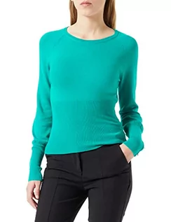 Swetry damskie - Morgan damski sweter z długim rękawem z okrągłym dekoltem Mateo zielony średni TL, Zieleń warzywna, L - grafika 1