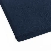 Prześcieradła - Prześcieradło frotte bez gumki Tulipan 175x220 ZWOLTEX granatowe GRUBE - miniaturka - grafika 1