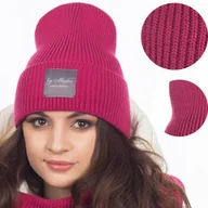 Czapki damskie - Czapka Damska Damska Zimowa CIEPŁA WYWIJANA MAJKA FUKSJA RÓŻOWA - miniaturka - grafika 1