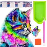 Zabawki interaktywne dla dzieci - Diamond Painting Haft Diamentowy Kotek 30x30 cm - miniaturka - grafika 1
