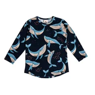 Bluzki dla chłopców - Longsleeve Granatowy Wieloryb - miniaturka - grafika 1