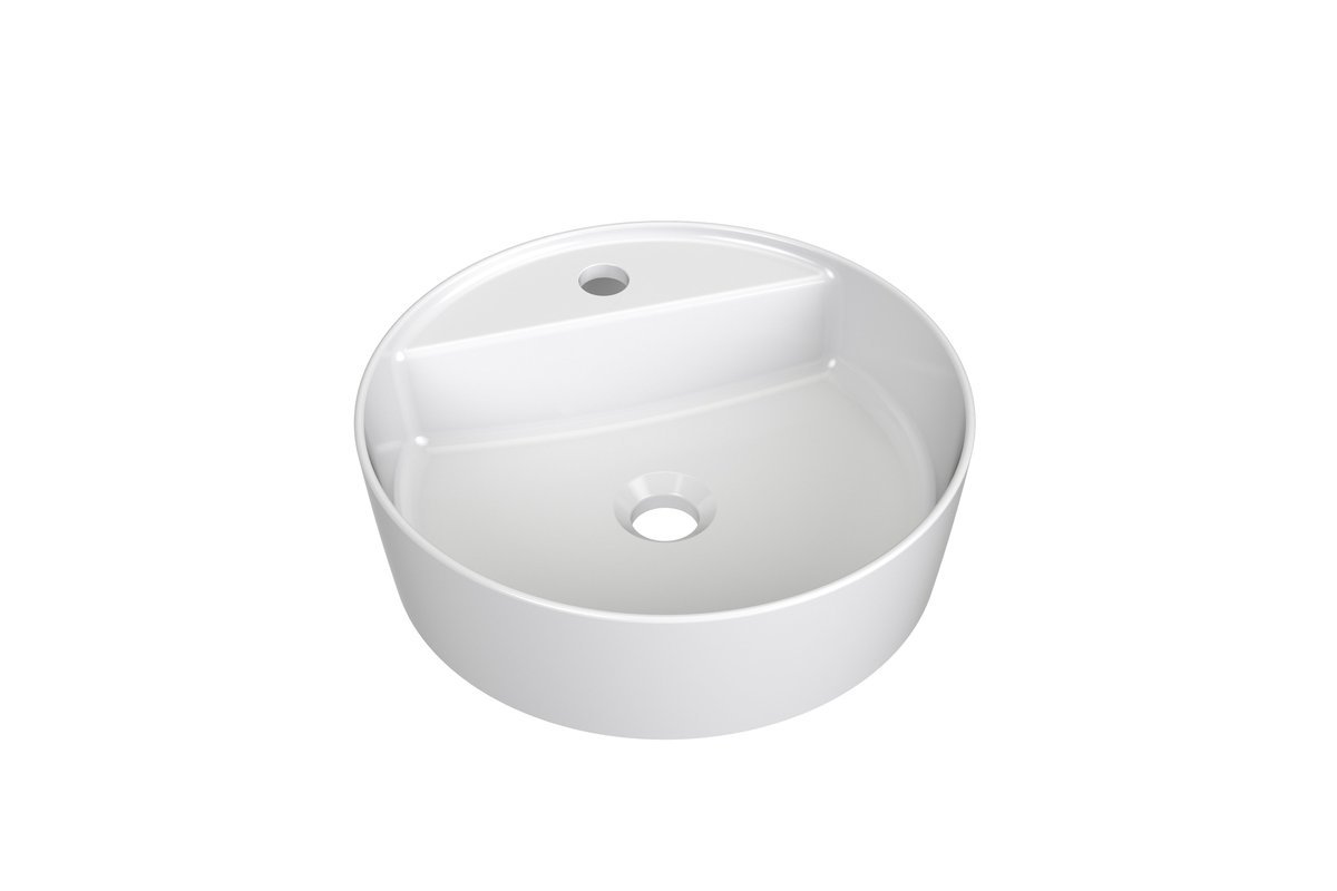 Ravak Okrągła umywalka ceramiczna nablatowa Uni 400 F biały połysk 1szt