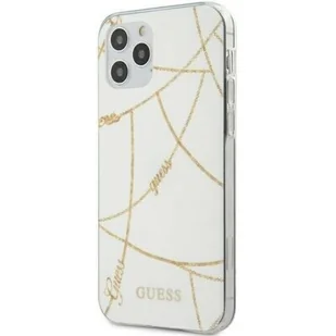 Guess GUHCP12MPCUCHWH iPhone 12 6,1" Max/Pro biały/white hardcase Gold Chain CollectionGuess / GUE000875 - Etui i futerały do telefonów - miniaturka - grafika 1