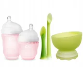 Butelki dla niemowląt - Zestaw startowy - butelka + łyżeczka + miseczka Rose / Ola Baby - miniaturka - grafika 1