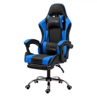 Fotel do gier z masażem czarny/niebieski ze skóry PU ML-Design - Fotele Fotel do gier z masażem czarny/niebieski ze skóry PU ML-Design - Fotele - miniaturka - grafika 1