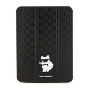 Etui do tabletów - Karl Lagerfeld KLFC11SAKHPCK iPad 10.9" Folio Magnet Allover Cover czarny/black Saffiano Monogram Choupette - miniaturka - grafika 1