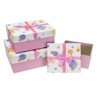 Opakowania i torebki na prezenty - Zestaw pudełek ozdobnych, HL-020-Pink, 3 sztuki - miniaturka - grafika 1