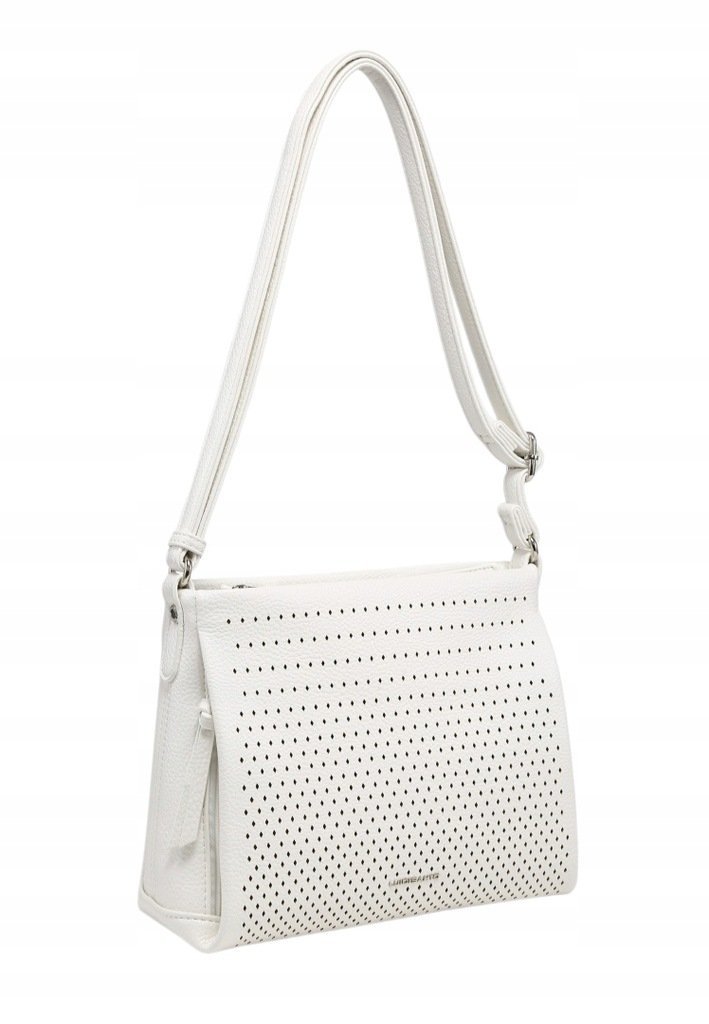 Biała Ażurowa Listonoszka Damska Torebka LUIGISANTO Elegancka
