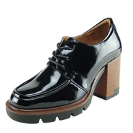 Półbuty damskie - Półbuty damskie VINCEZA 58104 czarne lakierki - miniaturka - grafika 1