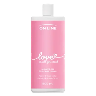 On Line Love, żel pod prysznic, piwonia i woda różana, 500 ml - Żele pod prysznic dla mężczyzn - miniaturka - grafika 1