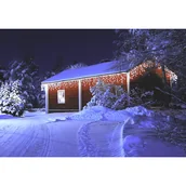 Oświetlenie świąteczne - Lampki zewnętrzne sople 500 LED zimny biały transformator programator dodatkowe gniazdo 0,7 x 23 m Cortina - miniaturka - grafika 1