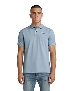 Koszulki męskie - G-STAR RAW Męska koszulka polo Tape s, Niebieski (Ash Blue 5864-5304), S - grafika 1
