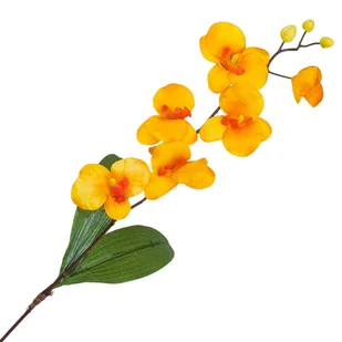 [w04133] Storczyk satynowy gałązka 75cm jasnopomarańczowy - Sztuczne kwiaty - miniaturka - grafika 1