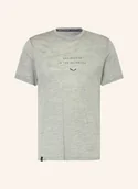 Koszulki męskie - Salewa T-Shirt Eagle Eitd Z Wełny Merino grau - SALEWA - miniaturka - grafika 1