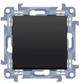 Wyłączniki światła i elektryczne - Wyłącznik pojedynczy, szybkozłączki SIMON 10 - czarny mat - miniaturka - grafika 1