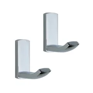 Wieszaki łazienkowe - Mosiężny wieszak ścienny do prysznica, wieszak na ręczniki, wieszak na szlafrok, akcesoria kuchenne i łazienkowe, 2 szt. (chrom) - miniaturka - grafika 1