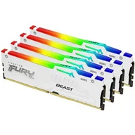 Pamięci RAM - KINGSTON FURY Beast 64GB 5600MT/s DDR5 CL40 DIMM Kit of 4 White RGB XMP - miniaturka - grafika 1