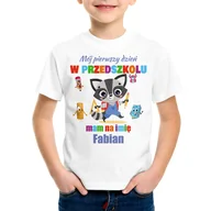 Koszulki dla chłopców - Mój pierwszy dzień w przedszkolu - koszulka dziecięca - miniaturka - grafika 1