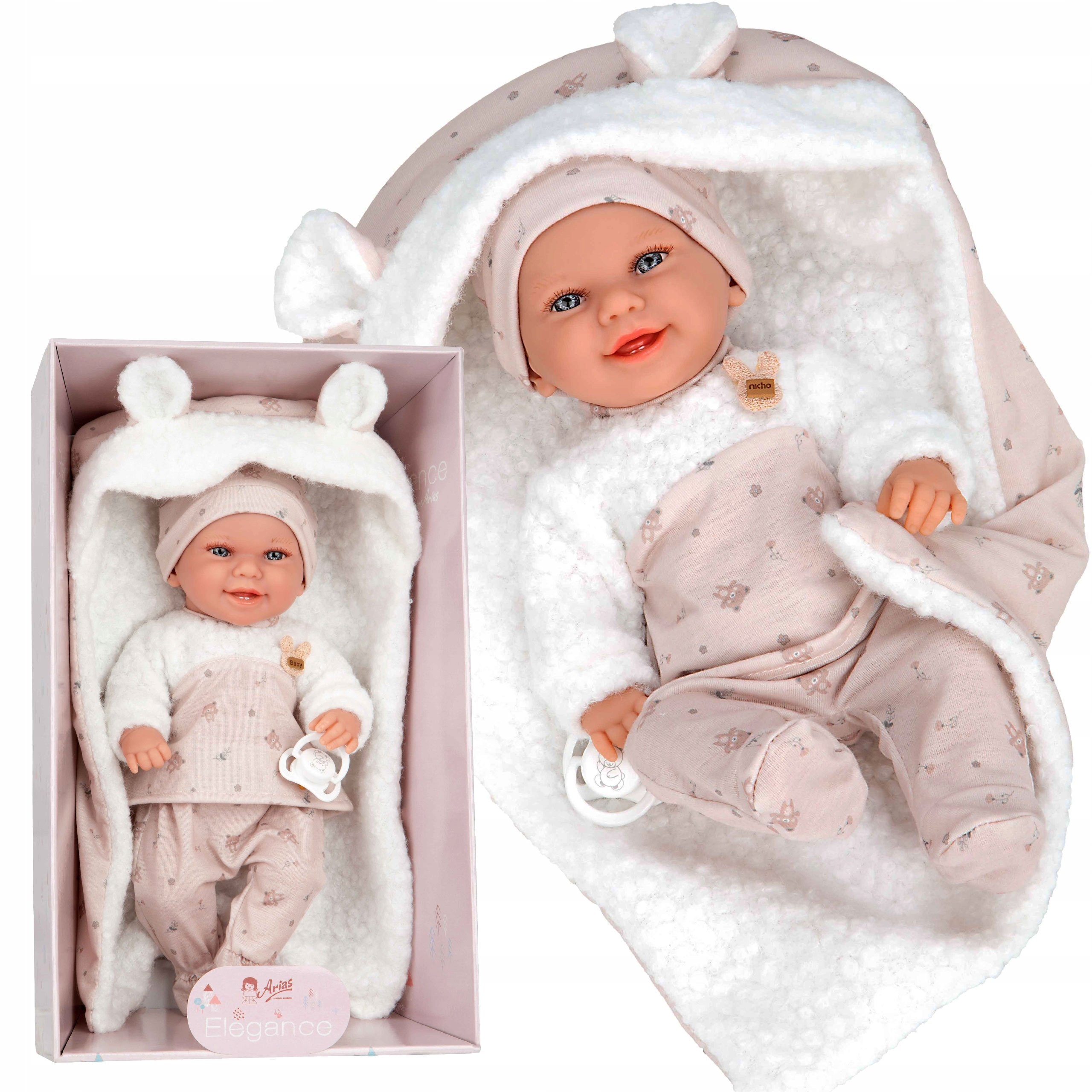 Hiszpańska Lalka Bobas 33CM Munecas Arias 60871