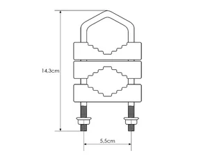 Uchwyt cybant do łączenia masztów 6x15cm - Anteny satelitarne - miniaturka - grafika 1