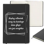 Notesy i bloczki - NOTES Z GUMKĄ 96 Stron Dla Nauczyciela MĄDRY UCZY SIĘ CODZIENNIE Wzory - miniaturka - grafika 1