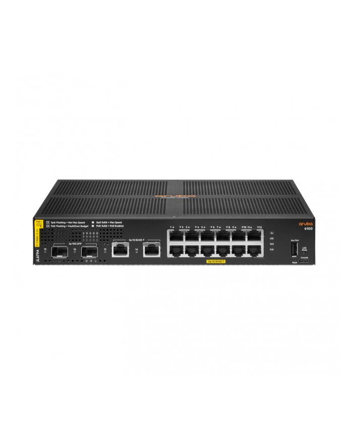 hewlett packard enterprise HPE Aruba 6100 Switch 12G CL4 2SFP+ 139W Europe - English localization JL679A#ABB