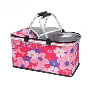 Kosz termiczny piknikowy 30L, plażowy, składany z uchwytami różowe kwiatki Be-active.pl - Torby i wózki na zakupy Kosz termiczny piknikowy 30L, plażowy, składany z uchwytami różowe kwiatki Be-active.pl - Torby i wózki na zakupy - miniaturka - grafika 1