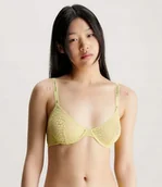 Biustonosze - CALVIN KLEIN BIUSTONOSZ DAMSKI ŻÓŁTY PÓŁUSZTYWNIANY Z LOGO 80D 2_1 TIA - miniaturka - grafika 1