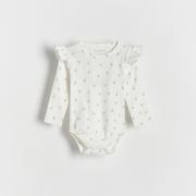 Body dla niemowląt - Reserved - Bawełniane body w kwiaty - Kremowy - miniaturka - grafika 1