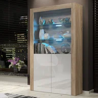 Witryny - Witryna Spectrum 170cm ONE FURNITURE - Laminat Dębowy & Białe Drzwi - miniaturka - grafika 1