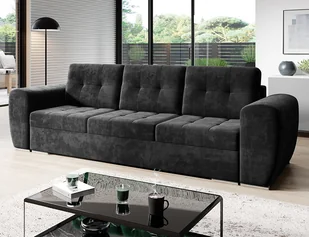 Stylowa sofa 3-osobowa Bari grafitowa rozkładana. - Narożniki - miniaturka - grafika 1