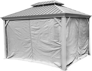 vidaXL Sojag Zasłony z klipsami do Altany Messina 1216 Zasłony z klipsami Kolor ciemnoszary - Altany ogrodowe - miniaturka - grafika 1