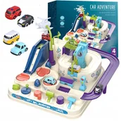 Zabawki konstrukcyjne - Car Adventure, Interaktywny Tor samochodowy + Pojazdy - miniaturka - grafika 1