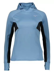 Mizuno Koszulka funkcyjna "Hooded" w kolorze błękitnym - Koszulki sportowe damskie - miniaturka - grafika 1