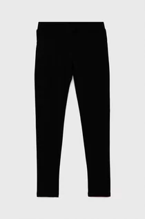 Spodnie i spodenki dla dziewczynek - Guess Legginsy dziecięce kolor czarny gładkie - grafika 1