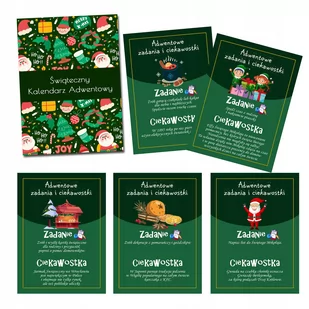 Kalendarz Adwentowy Zadania i Ciekawostki 34 karty - Ozdoby bożonarodzeniowe Kalendarz Adwentowy Zadania i Ciekawostki 34 karty - Ozdoby bożonarodzeniowe - miniaturka - grafika 1