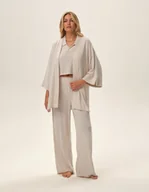 Bielizna nocna - Szlafrok damski Jen - beżowy M - miniaturka - grafika 1