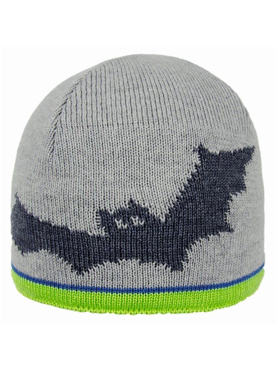 Czapka beanie z nadrukiem nietoperza szara Doll
