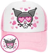 Czapki i chusty sportowe męskie - Czapka z Daszkiem Kuromi Różowa z Nadrukiem Lato Siatka Bejsbolówka - miniaturka - grafika 1