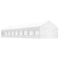 Pawilony ogrodowe - vidaXL Namiot ogrodowy z dachem, biały, 20,07x4,08x3,22 m, polietylen - miniaturka - grafika 1