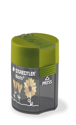STAEDTLER 512 podwójna końcówka z dwoma otworami do różnych formatów długopisów, pojedynczy produkt Noris Design, półka, 10 temperówek, 512 004