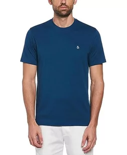 ORIGINAL PENGUIN - Koszulka męska, Pin Point Haftowane Logo T Shirt, 100% bawełna, Krótki rękaw, Posiedon Blue, M, Posiedon niebieski, M - Koszulki męskie - miniaturka - grafika 1