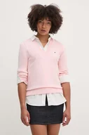 Swetry damskie - Tommy Hilfiger sweter damski kolor różowy lekki WW0WW40098 - miniaturka - grafika 1