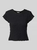 Koszulki i topy damskie - Top krótki o kroju slim fit z efektem marszczenia - miniaturka - grafika 1