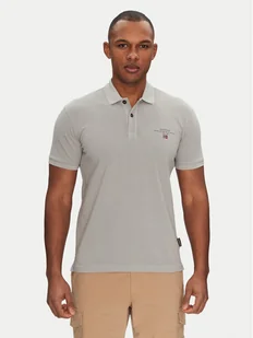 Napapijri Polo Elbas NP0A4GDL Szary Regular Fit - Koszulki męskie - miniaturka - grafika 1