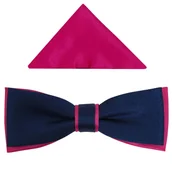 Krawaty i muchy męskie - Granatowo-amarantowa mucha slim B32 - miniaturka - grafika 1